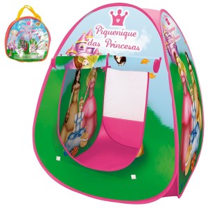 Barraca Barraquinha Toca Ilgu Cabana Infantil Dobravel Pop Up Piquenique Das Princesas Com Bolsa