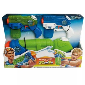 BRINQUEDO 3 PISTOLAS DE ÁGUA - X-SHOT X1 TORMENTA X2 MAREMOTO - 5527